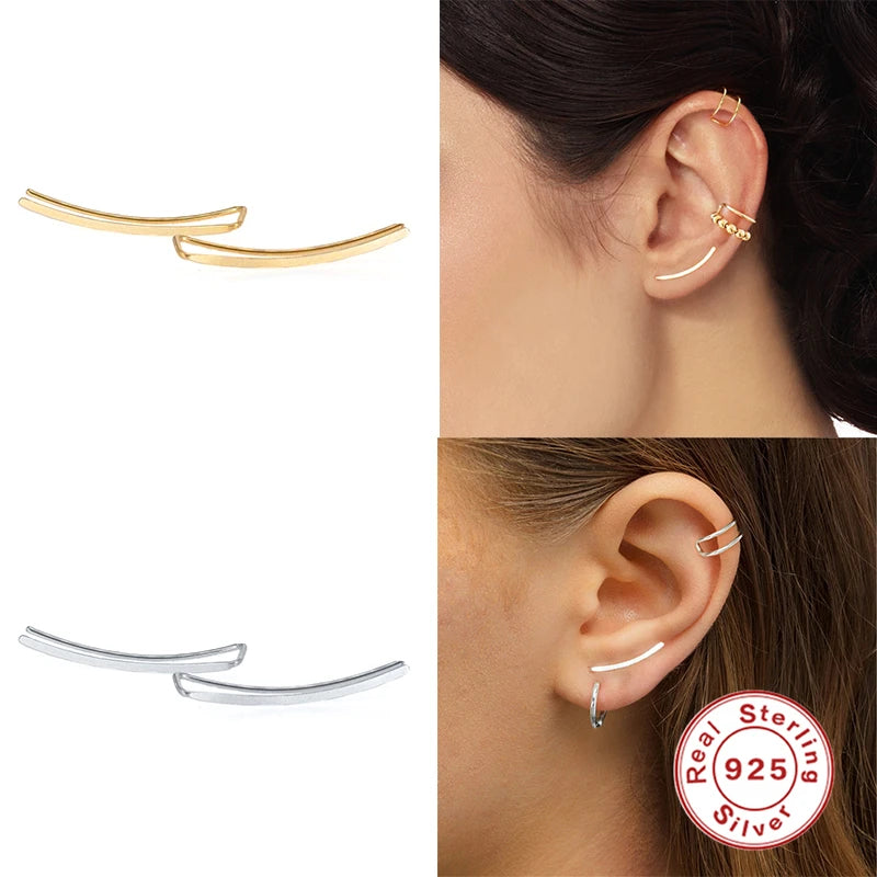 Brinco Escalada de Orelha Prata 925 | Minimalista e Confortável | Coleção 2025