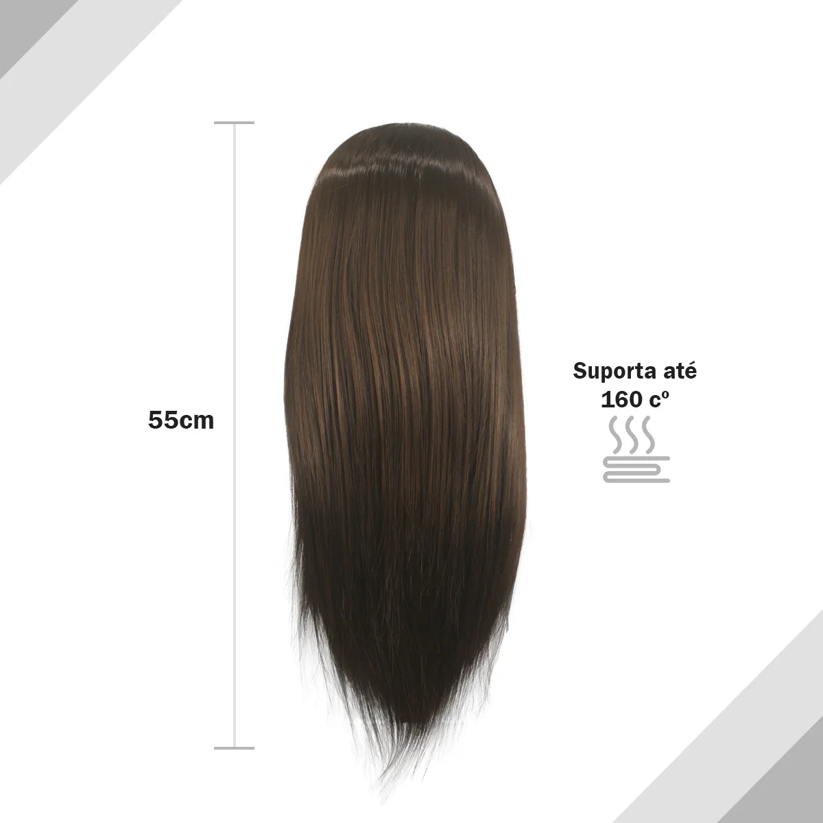 Cabeça de Treinamento com Cabelo Orgânico SN-06 #4 morena